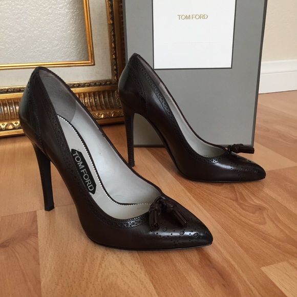Tom Ford Shoes - Tom Ford Brown Leather Tassel Pumps